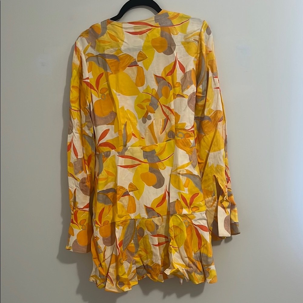 Acler Corcica Linen  Yellow Size 8 Wrap Dress - Picture 16 of 16